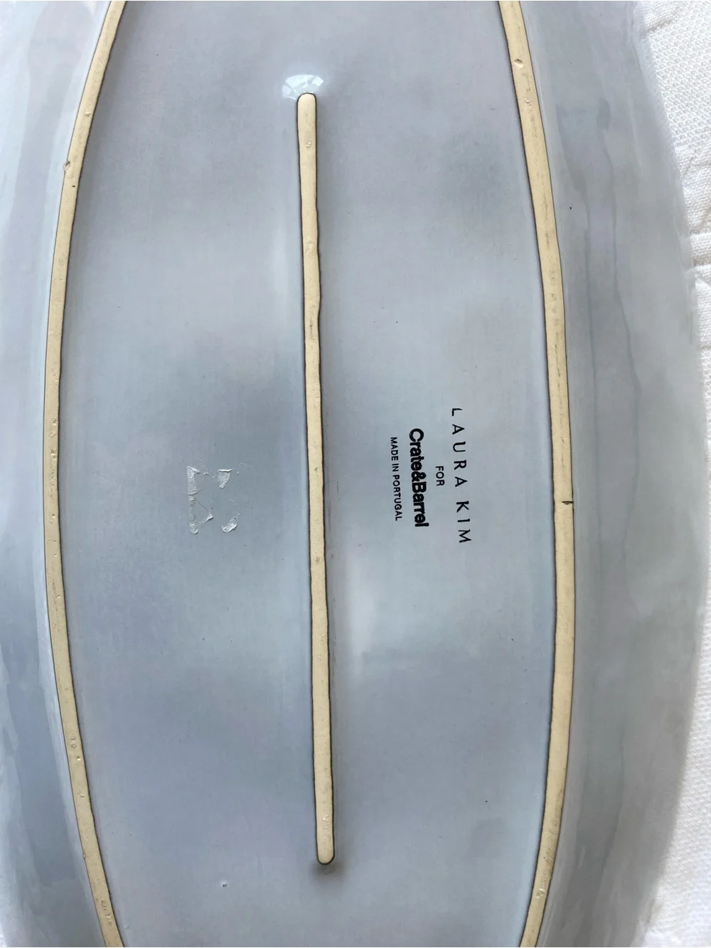 Crate&Barrel x Laura Kim Oval Serving Platter in Light Blue